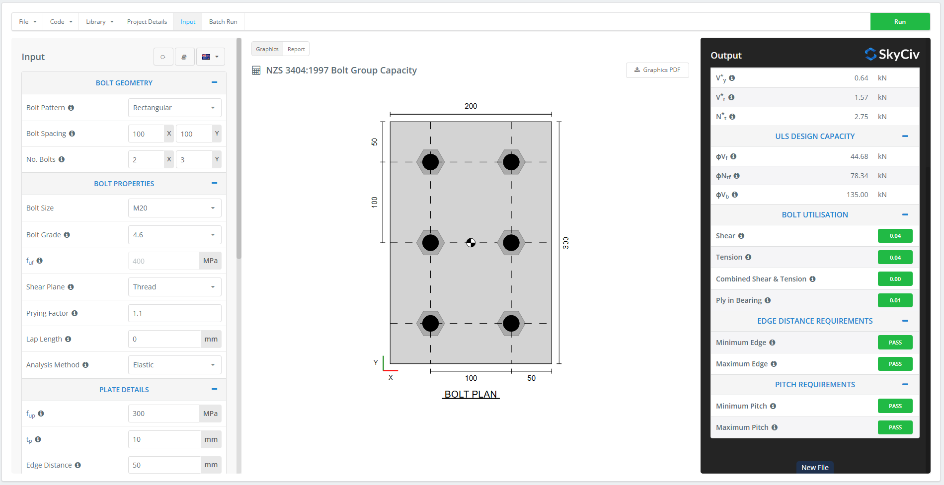 Быстрый дизайн: NZS 3404:1997 Емкость группы Bolt